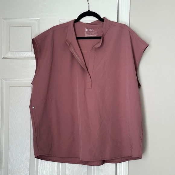 Women FIGS Rafaela Oversized Scrub Top Mauve Size XXL Plus Technical Collection - Picture 1 of 5